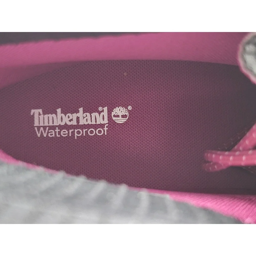 Timberland Waterproof Ankle‎ Boots Black Pink Accent Womens US 8.5